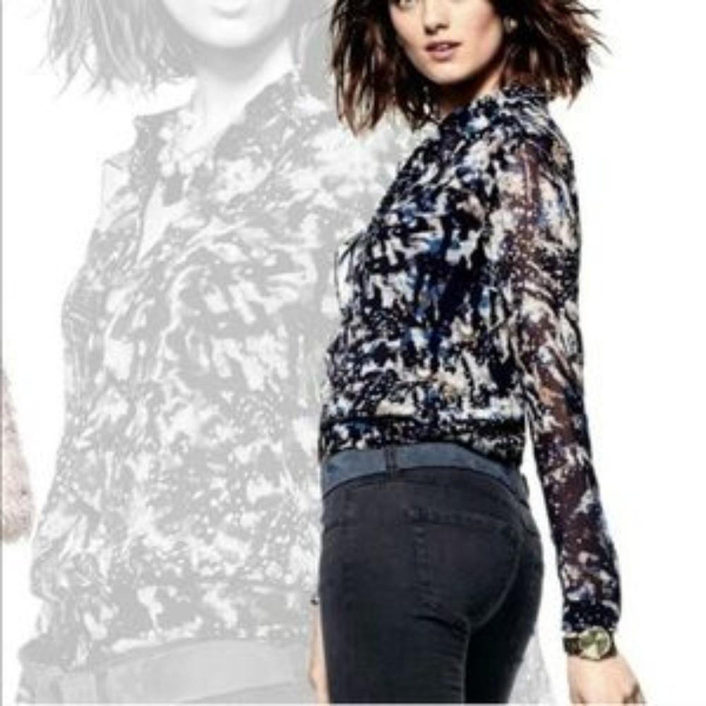 CAbi Starry Night Button Down Blouse #3066